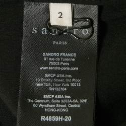 Pre Owned Sandro Black Lace V-Neck Mini Dress M