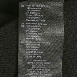 Pre Owned Sandro Black Stud Detail Patterned Wool Blend Knit Venus Long Dress S