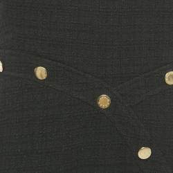 Pre Owned Sandro Black Tweed Flounced Hem Mini Dress M