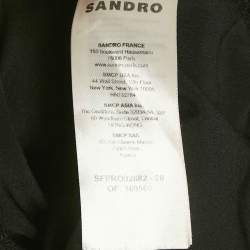 Pre Owned Sandro Black Tweed Flounced Hem Mini Dress M