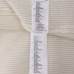 Pre Owned Sandro Cream Stripe Linen Blend Lace Trip Blouse S