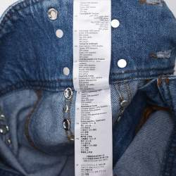 Pre Owned Sandro Blue Denim Crystal Embellished Midi Skirt L