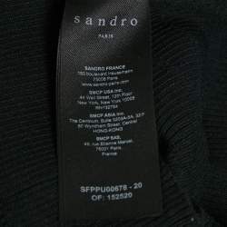 Pre Owned Sandro Black Rib Knit Button Front Cardigan Top S