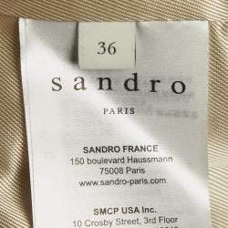 Pre Owned Sandro Beige Crepe Pleated Trench Coat S