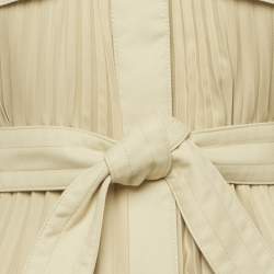 Pre Owned Sandro Beige Crepe Pleated Trench Coat S