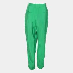 Pre Owned Sandro Green Jacquard Trousers M