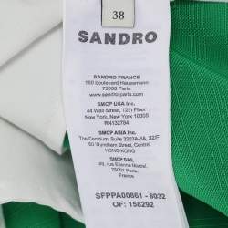 Pre Owned Sandro Green Jacquard Trousers M