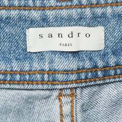 Pre Owned Sandro Blue Washed Denim Jeans S Waist 26