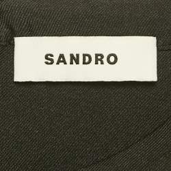 Pre Owned Sandro Black Rhinestone Embellished Silk Blend Top and Skirt Set S/M