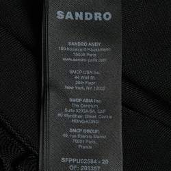 Pre Owned Sandro Black Knit Ruffled Tilly Sleeveless Crop Top M