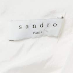 Pre Owned Sandro Black /White Crepe Blend Jumpsuit M