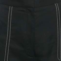 Pre Owned Sandro Black Contrast Stitch Gabardine Trousers XS