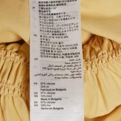 Pre Owned Sandro Yellow Crepe Gathered Mini Dress XS  