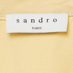 Pre Owned Sandro Yellow Crepe Gathered Mini Dress XS  