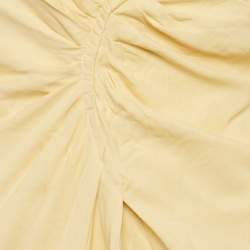 Pre Owned Sandro Yellow Crepe Gathered Mini Dress XS  
