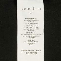 Pre Owned Sandro Black Printed Silk Mini Dress M