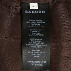Pre Owned Sandro Brown Leather Mini Skirt L