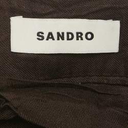 Pre Owned Sandro Brown Leather Mini Skirt L