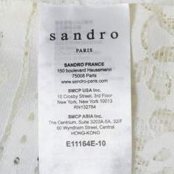 مملوكة مسبقًا Sandro White Lace Turtle Neck Top L