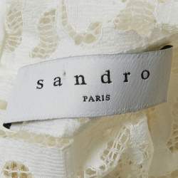 مملوكة مسبقًا Sandro White Lace Turtle Neck Top L