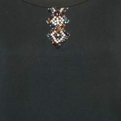 Pre Owned كنزة سويت شيرت قطنية بتفاصيل مزخرفة زرقاء داكنة من ساندرو مقاس وسط