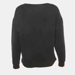 Pre Owned كنزة سويت شيرت قطنية بتفاصيل مزخرفة زرقاء داكنة من ساندرو مقاس وسط