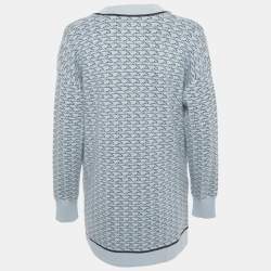 مملوكة مسبقًا كاردَيغان ساندرو أزرق / أسود بنمط محبوك واسع مقاس صغير جدًا