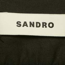 مملوكة مسبقًا تن�ورة ساندرو قصيرة طبقات قطن أسود مقاس صغير جدًا