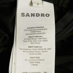 مملوكة مسبقًا تنورة ساندرو قصيرة طبقات قطن أسود مقاس صغير جدًا