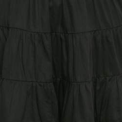 مملوكة مسبقًا تنورة ساندرو قصيرة طبقات قطن أسود مقاس صغير جدًا