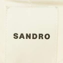 Pre Owned Sandro Ecru Tweed Crop Jacket and Mini Skirt Set S