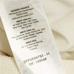 Pre Owned Sandro Ecru Tweed Crop Jacket and Mini Skirt Set S