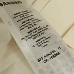 Pre Owned Sandro Ecru Tweed Crop Jacket and Mini Skirt Set S