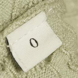 مملوكة مسبقًا طقم جاكيت وتنورة حبكة مزركشة بلون أخضر فاتح ساندرو حجم صغير جداً