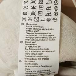Pre Owned SANDRO Beige Printed Linen Blend Tie Detail Wide Leg Jumpsuit XS