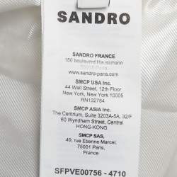 Pre Owned Sandro Blue Wool Blend Oversized Tailored Jacket XS