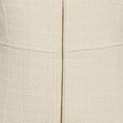 Pre Owned Sandro Off White Tweed Zip -Up Gregoria Mini Dress M