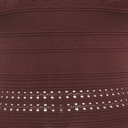 Pre Owned Sandro Burgundy Knit Mini Dress S