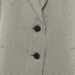 Pre Owned Sandro Black /White Embellished Houndstooth Oversize Blazer XS 