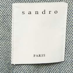 Pre Owned Sandro Blue Beaded Denim Jacket M