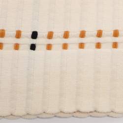 Pre Owned Sandro Cream Striped Rib Knit Top and Mini Skirt Set S