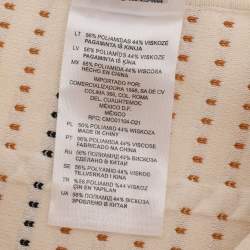 Pre Owned Sandro Cream Striped Rib Knit Top and Mini Skirt Set S