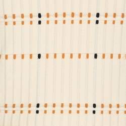 Pre Owned Sandro Cream Striped Rib Knit Top and Mini Skirt Set S