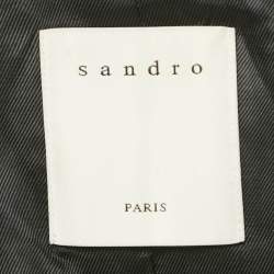 Pre Owned Sandro Black Wool Blend Double Breasted Snap Hook Blazer S