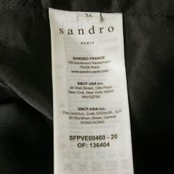 Pre Owned Sandro Black Wool Blend Double Breasted Snap Hook Blazer S