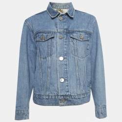 Pre Owned Sandro Blue Denim Long Sleeve Jacket S