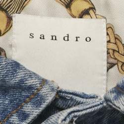 Pre Owned Sandro Blue Denim Long Sleeve Jacket S