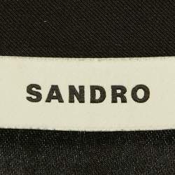 Pre Owned Sandro Black Silk Long Sleeve Mini Dress XS