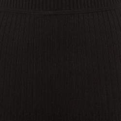 Pre Owned Sandro Black Wool Knit Janis Fringed Long Sweater Dress S
