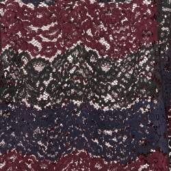 Pre Owned Sandro Maroon Floral Lace Scalloped Crop Top M